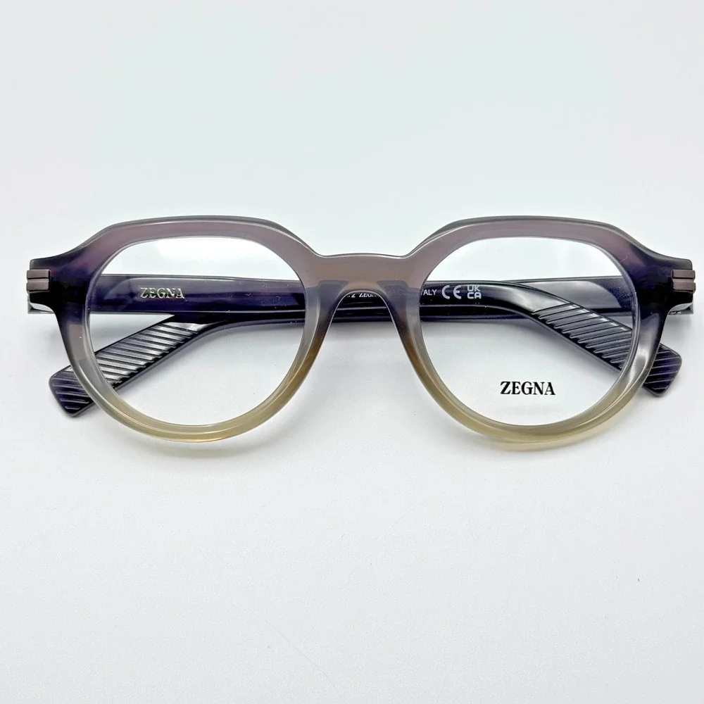 Ermenegildo Zegna Eyeglass Frames EZ5303 020 Gray Gradient Geometric 49-23-145